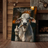 Joycorner Brahman Smoking Cow Flipping Finger Attitude Wall Art Custom Name Rustic Canvas