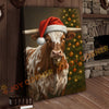 Joycorner Longhorn Cow Santa Hat Christmas Tree 3D Wrapped Canvas