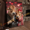 Joycorners Cattle Cow Funny Romantic Brahman Couple Personalized Name Canvas