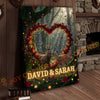 Joycorners Deer Couple Rose Heart Forest Light Effect Personalized Name Canvas