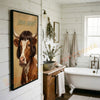 Joycorners Whimsical Texas Longhorn Farm Cow Portrait Personalized Name Canvas