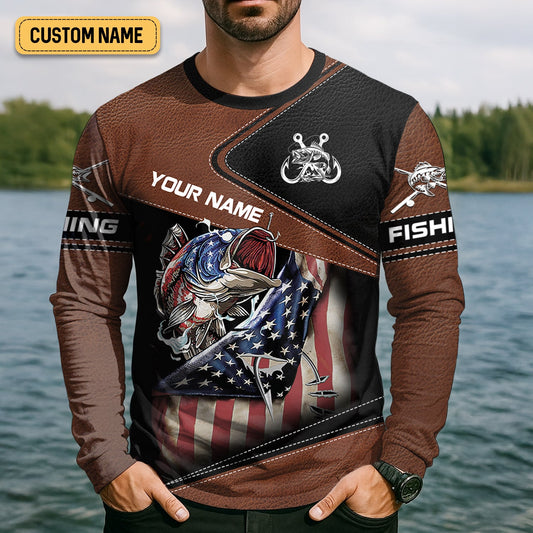 Joycorners Fishing American Flag UPF Fishing Shirt, Patriotic Fishing Shirt, Men's Fishing Shirts, Gift For Fisherman