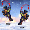 Joyccorners Custom Name Fire Fighter Ornament, Fire Fighter Gifts 2D Flat LM2111