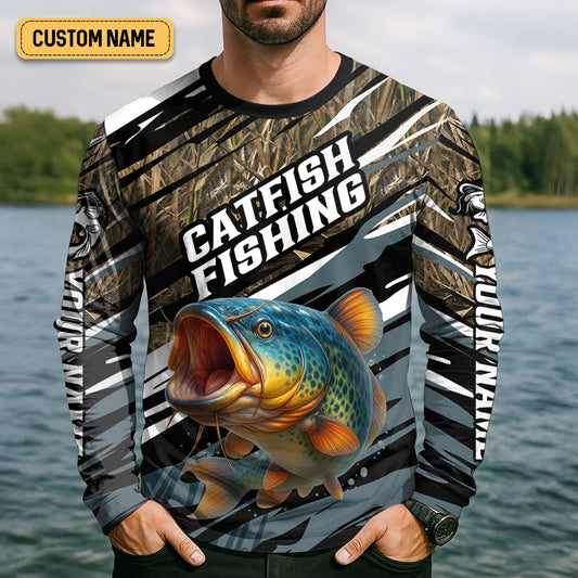 Joycorners Catfish Fishing, SPF Shirt For Men, Hooded Fishing Shirt, Casual Button Down Shirts, Fishing Jersey