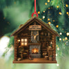 Joycorners Personalized Hunter’s Cabin Ornament, Custom Log Cabin Christmas Decoration for Outdoor Lovers MT1111