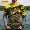 Joycorners Fish Fear Me Funny Skeleton Fishing UPF Shirts, Men's Fishing Shirts Long Sleeve, Fishing Gifts For Men