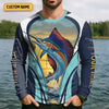 Joycorners Marlin Fishing Shirts, Sunset Serenity, Ocean's Majesty, SPF Long Sleeve Shirts, Fishing Shirts For Men