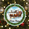Joycorners Cattle Lover Christmas Santa Cow Family Ornament, Acrylic Ornament (7 Breed Options)