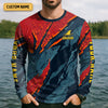Joycorners Catch The Wave Shark Fishing SPF Shirt, Mens Fishing Shirts Long Sleeve, Gift For Fisherman