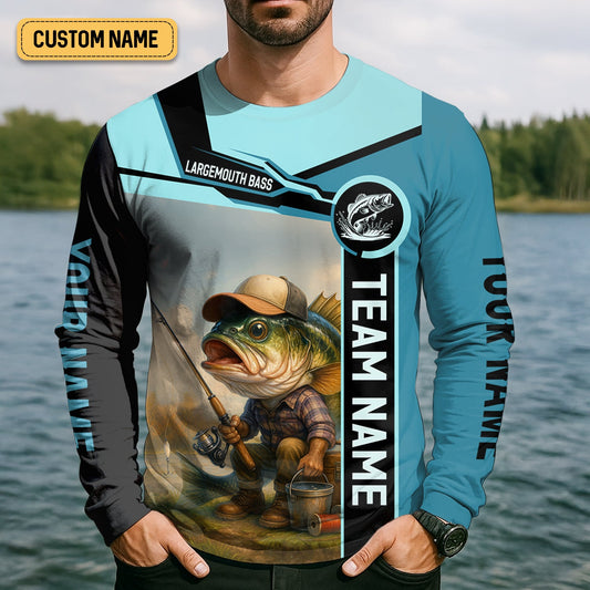 Joycorners Largemouth Bass Fishing, Fishing Team Shirts SPF Shirt, Best Fishing Gifts, Mens Casual Shirts
