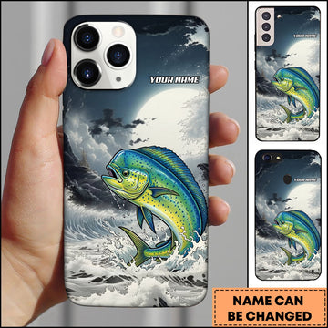 Joycorners Mahi-mahi Fishing Moon Ocean Splash Personalized Name Phone Case