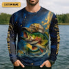 Joycorners Bass Fishing Shirt, Camo Long Sleeve Shirt, SPF Shirt For Men, Gift For Fisherman