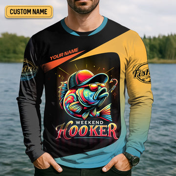Joycorners Weekend Hooker Performance Fishing Shirts, SPF Shirt For Men, Hooded Fishing Shirt, Fishing Shirts For Men