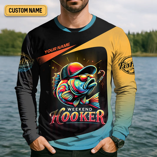 Joycorners Weekend Hooker Performance Fishing Shirts, SPF Shirt For Men, Hooded Fishing Shirt, Fishing Shirts For Men