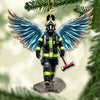 Joycorners Custom Name Firefighter Ornament, Firefighter Memorial Christmas Gifts 2D Flat LM2211