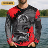 Joycorners Black Red Bass Fishing Tournament Fishing Shirts, SPF Shirt For Men, Gift For Fisherman
