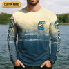 Joycorners Fishing Is My Therapy Navy And Beige Fishing UPF Shirts, Gift For Fisherman, Fishing Shirts For Men