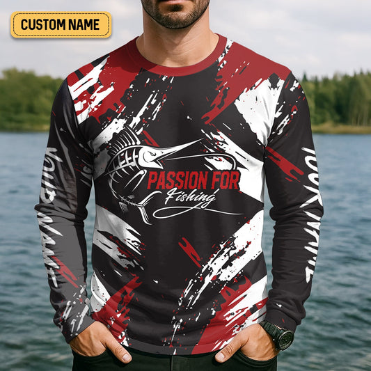 Joycorners Passion for Fishing Shirts, SPF Long Sleeve Shirts, Fishing Shirts For Men