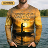 Joycorners Someone I Love Is Fishing In Heaven Fishing Memorial SPF Shirt For Men, Gift For Fisherman