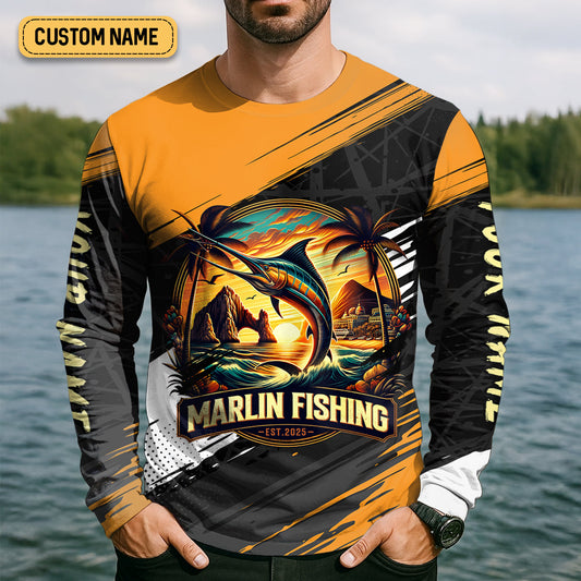 Joycorners Marlin Fishing SPF Shirts, The Ultimate Fishing Challenge Shirts For Men, Funny Fisherman Gift