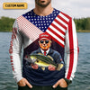 Joycorners Make Fishing Great Again Patriotic Fishing Shirt, American Flag Fishing Shirt, Fishing UPF Shirts, Men's Fishing Shirt