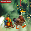 Joycorners Funny Duck Acrylic Christmas Ornament - Mallard Pulling Gifts, Unique Christmas Gift for Hunters MT1111