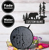 Maxcorners Personalized Bear Metal Sign WITH LED/WITHOUT LED Light Custom Name Mountain Scene Wall Art Cabin Lodge Rustic Decor Gift MT0110