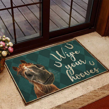Joycorners Funny Horse Doormat, Wipe Your Hooves Doormat LM0210