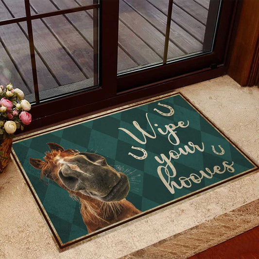 Joycorners Funny Horse Doormat, Wipe Your Hooves Doormat LM0210