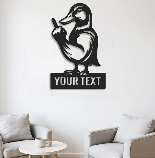 Maxcorners Personalized Funny Duck Metal Sign WITH LED/WITHOUT LED – Humorous Hunting Lodge Wall Decor, Gift for Hunters MT0110