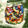 Joycorners Custom Name Firefighter Ornament, Firefighter Memorial Christmas Gift 2D Flat LM2211