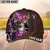 Joycorners Deer Hunting Premium Leather Pattern Mutilcolored Personalized Name 3D Cap