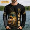 Joycorners Fish And Beer Fishing UV Shirts, Funny Fishing Shirt, Gift For Fisherman, Fishing Shirts For Men