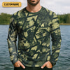 Joycorners Fish Hard Drink Easy Green Camo Funny Fishing Shirt, SPF Shirt For Men, Largemouth Bass Fishing Shirts For Men