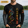 Joycorners It's In My DNA Fishing UPF Shirts, Funny Fishing Shirt, Men Jersey, Presents For Fishermen