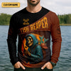 Joycorners Fish Reaper Horror Fishing SPF Shirt For Men, Fishing Gifts For Men, Men's Fishing Shirt