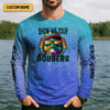 Joycorners Show Me Your Bobbers Shirt, Blue Neon Men Fishing Shirt, Funny Fishing Shirt, SPF Shirt