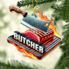 Joycorners Custom Name Butcher Ornament, Christmas Gifts 2D Flat LM2211