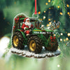 Joycorners Custom Name Santa Tractor Ornament, Farmer Christmas Tree Decor, Personalized Farm Gift MT1111