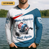 Joycorners Make America Reel Again Patriotic Fishing Shirt, Performance Fishing Shirts, Fishing Shirts For Men