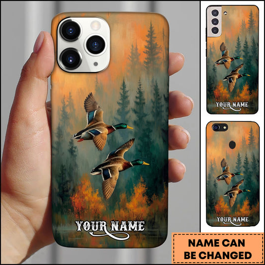Joycorners Forest Flying Duck Art Personalized Name Phone Case