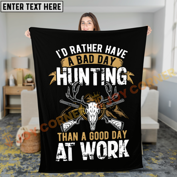 Joycorners Funny Hunting Quote Skull and Rifles Personalized 3D Blanket