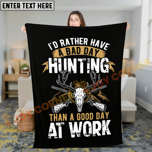 Joycorners Funny Hunting Quote Skull and Rifles Personalized 3D Blanket