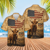 Joycorners Rustic USA Map Cows America 250th Anniversary 3D Hawaiian Shirt (10 Breeds)