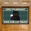 Joycorners Cat Doormat, Hope You Brought Wine Cat Treats Gift For Cat Lovers, New Home Gift, Housewarming Gift, Cat Decor LM0210