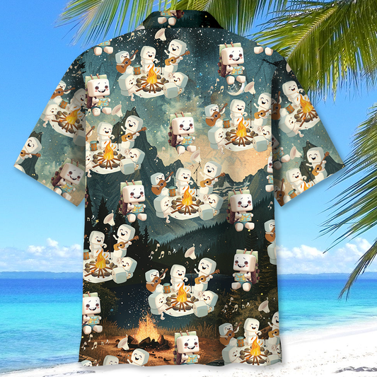 Joycorners Cute Marshmallow Camping Hawaiian Shirt