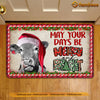 Joycorners Christmas Cow Doormat, May Your Days Be Merry Bright Gift For Cow Lovers, New Home Gift, Housewarming Gift, Cow Decor LM0210