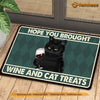 Joycorners Cat Doormat, Hope You Brought Wine Cat Treats Gift For Cat Lovers, New Home Gift, Housewarming Gift, Cat Decor LM0210