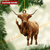 Joycorners Personalized Funny Christmas Gifts Funny Fukin' Finger Cow Ornament, Acrylic Ornament (7 Breed Options)