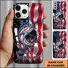 Joycorners Fishing Phone Case Patriotic Style Personalized Name Phone Case (8 Fish Species)